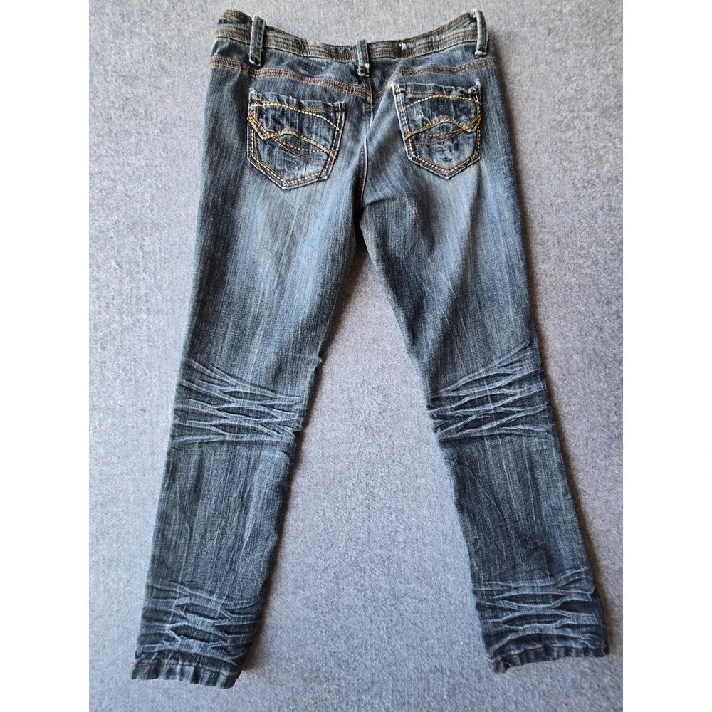 Rue 21 Strait Leg Low Rise Women's Jeans Distressed Med Wash Size 5/6 (30